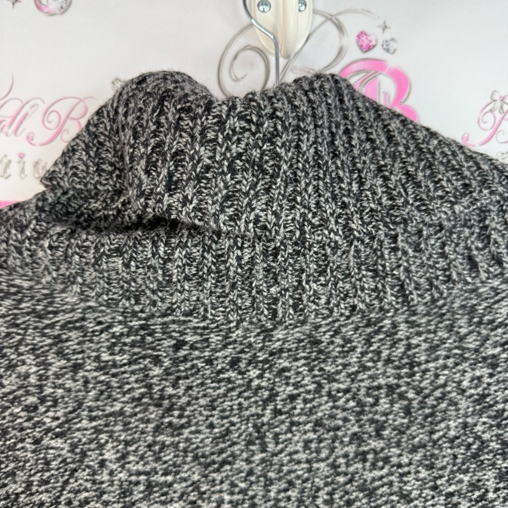 TNA wool sweater zip up vintage Y2K Gray Marled Zip-Front Shawl Collar Sweater - Picture 8 of 14